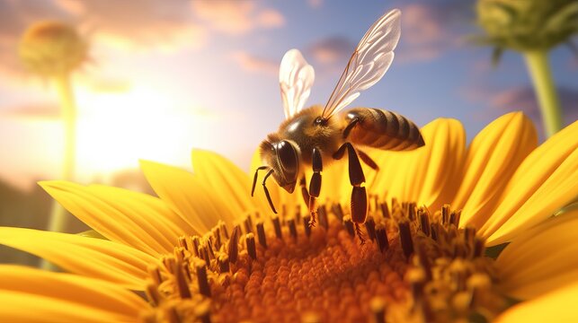 honey photo bee in wild