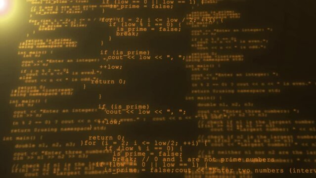 4K Programming source Scrolling digital code abstract background. Software development process concept in a cyberspace. code abstract technology background for software developer and Computer script
