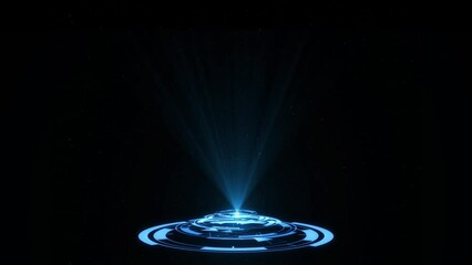 Digital Futuristic Blue hologram HUD circle interfaces. data network protection, future technology network concept. hi-tec, science Fiction and Artificial Intelligence network. Machine Learning AI - Powered by Adobe