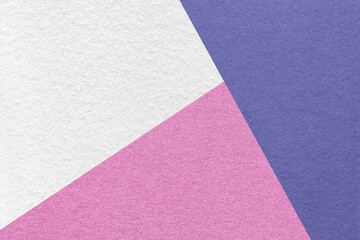 Texture of craft white, lilac and violet shade color paper background, macro. Vintage abstract pink...