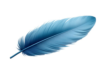 Blue Feather Isolated on Transparent Background. AI