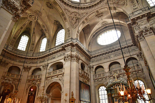 Paris; France - April 27 2023 : Church Saint Paul Saint Louis