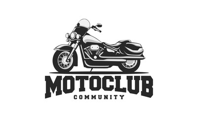 Motorcycle club logo design vector. Motorcycle logo illustration isolated.