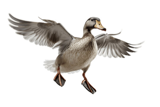 Side View of Running Duck on Transparent Background. AI