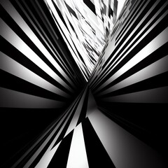 Black and white abstract stripes design