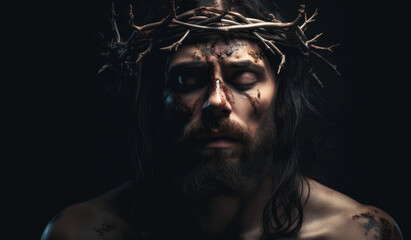 portrait of Jesus, savior of mankind, generative AI