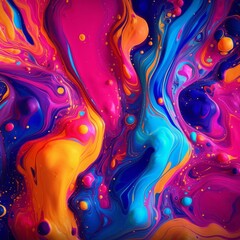 3D Abstract colorful texture. Fluid liquid colors background