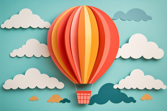 Hot air balloon floating in the sky