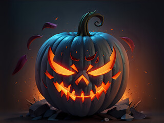 halloween pumpkin on a dark background