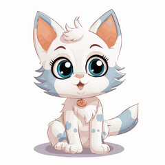 cat cartoon clipart vector white background