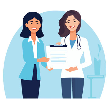 image of nurse signing form,health images,nurse and doctor vector illustration,health worker reading document,eps nurse vector,hospital vectors,clinic worker