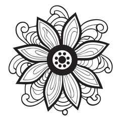 vector minimalist Flowers,black and white minimalist line art floral pattern,round floral patterns,boho style,eps image,suitable for wall art and t-shirt printing,editable print