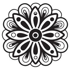 vector minimalist Flowers,black and white minimalist line art floral pattern,round floral patterns,boho style,eps image,suitable for wall art and t-shirt printing,editable print