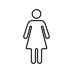 Woman, girl or female line icon color editable