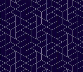 Vector seamless cubic hexagon pattern. Abstract geometric low poly background. Stylish grid texture.