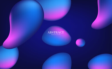 Abstract blue background with waves, Blue banner, abstract background with circles
