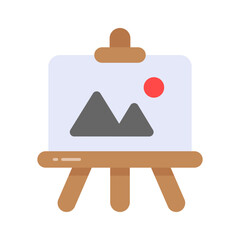Landscape canvas painting vector in modern flat style, ready to use icon