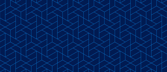 Vector seamless cubic hexagon pattern. Abstract geometric low poly background. Stylish grid texture.