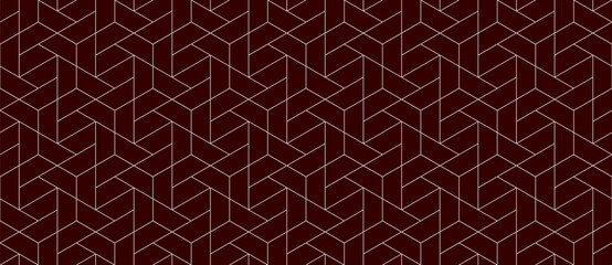 Vector seamless cubic hexagon pattern. Abstract geometric low poly background. Stylish grid texture.