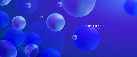 abstract background with bubbles, Blue Abstract fluid wave. Modern poster with gradient 3d flow shape