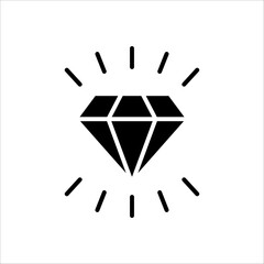 Diamond icon vector for web, computer and mobile app on white background