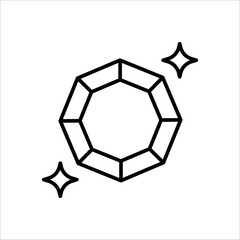 Fototapeta premium Diamond icon vector for web, computer and mobile app on white background
