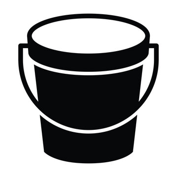 recommend clip art: Bucket or pail container with handle flat vector icon for apps and websites