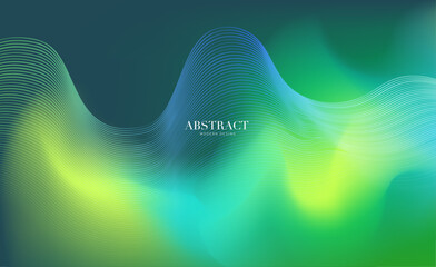 Abstract background with wave, Green background