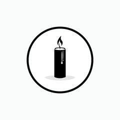 Candle Icon. Illumination Symbol As Simple Vector Sign for Design and Website, Presentation or Application.