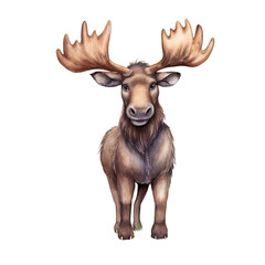 AI-Generated illustration of a Moose- Watercolor Style