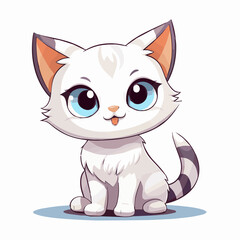 Fototapeta na wymiar cat cartoon clipart vector white background