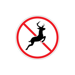 Crossed Deer Icon. Crossing Animal Symbol - Vector, Sign for Design, Presentation, Website, or Application Element.   