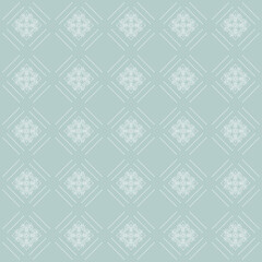 Floral ornament. Seamless abstract classic background with white elements. Pattern with repeating floral elements. Ornament for wallpaper and packaging