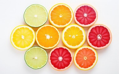 Fototapeta na wymiar Citrus fruits slices background