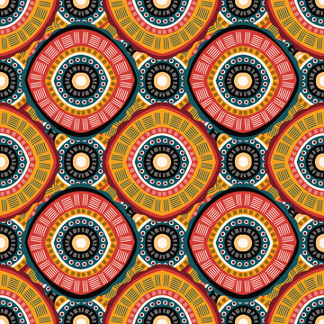 Set african tribal fabric Colorful circular geometric pattern  for textile background,texture,batik,carpet,mosaic,ceramics,backdrop,wallpaper,clothing,craft,wall,floor,decorative,building,retro,boho