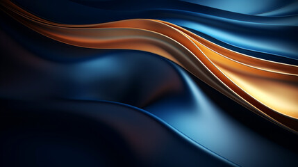 abstract background with golden and blue waves, smartphone wallpaper. Generative Ai. 
