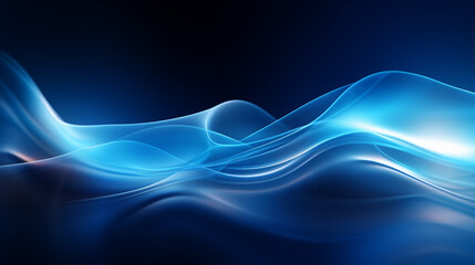 abstract blue background with waves. Generative Ai. 