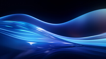 Fototapeta premium abstract blue background, wave. Generative Ai. 