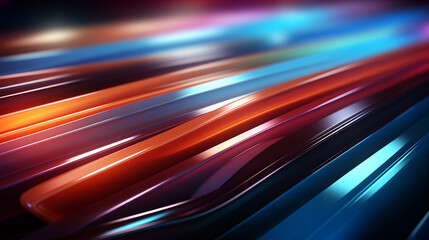 abstract background with colorful shiny lines. Generative Ai. 