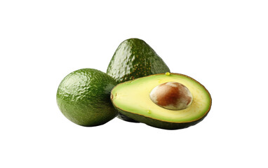 Avocados isolated on a transparent background