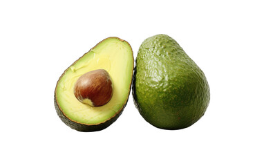 Sliced avocado isolated on a transparent background