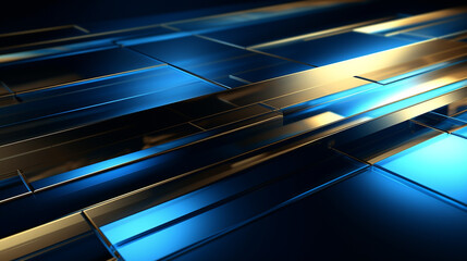 beautiful abstract background with blue and gold stripes, smartphone wallpaper. Generative Ai. 