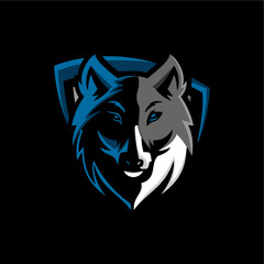 logo mascot esports gaming animal wolf