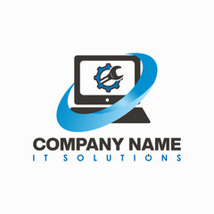 Computer Repair - Digital Computer Logo Template