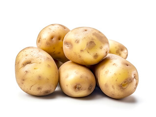 Potatoes isolated on white background close up..