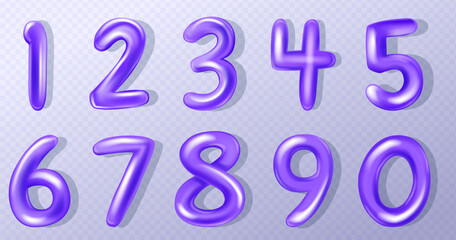 Blue Number Balloons 0 to 9. Blue Volume 3d render numbers. Party, birthday, celebrate anniversary and wedding or for your unique selling poster, banner ads.