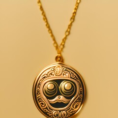 gold amulet on chain