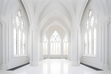 Fototapeta premium Abstract 3d white architecture interior for design, modern, contemporary, indoor