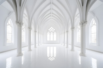 Abstract 3d white architecture interior for design, modern, contemporary, indoor