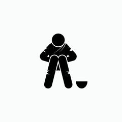 Hunger Icon. Poverty Symbol - Vector, Sign for Design, Presentation, Website or Apps Elements.